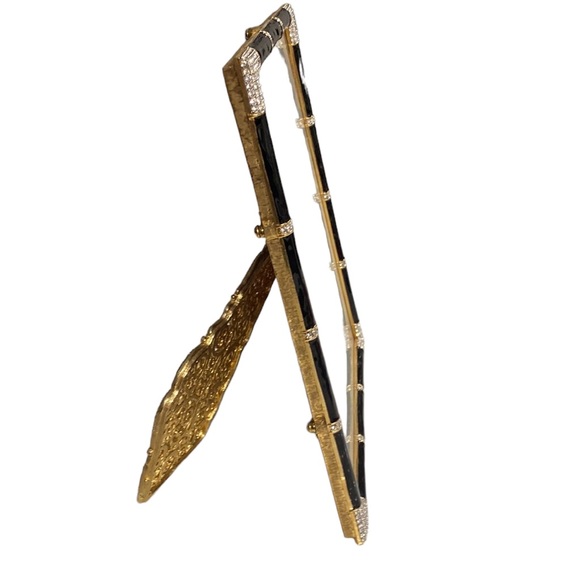 Jay Strongwater 8x10 Black Enamel and Swarovski Crystals Picture Frame - Picture 3 of 8